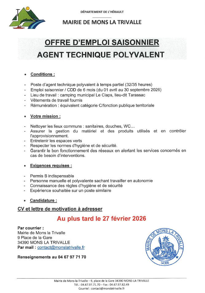 AGENT TECHNIQUE POLYVALENT 2026